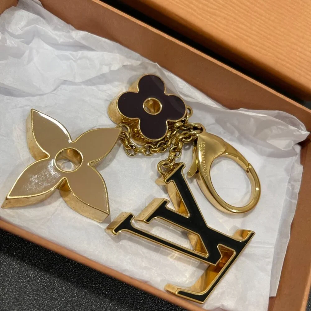Louis Vuitton Fleur de Monogram Dore Bag Charm/Key Chain (128540)
